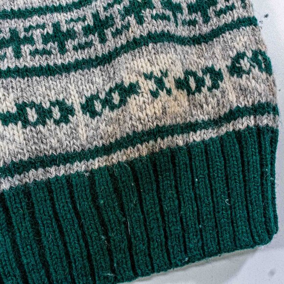 Eddie Bauer Wool Nordic Sweater Men Large L Vintage 90s Fair Isle Knit Gorpcore - Picture 7 of 10